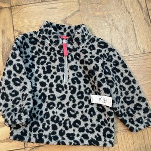 Girls Baby Gap leopard print fleece half zip- new with tags!